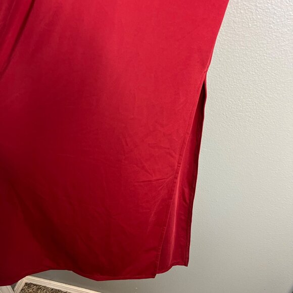 Popilush The Shapewear Slip Maxi Dress Women's M Red Lace Slit Adjustable Y2K - Picture 8 of 12